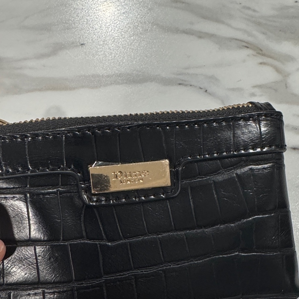 Dune London Black Mini Clutch Croc Embossed Purse - Picture 6 of 11
